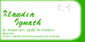 klaudia ignath business card